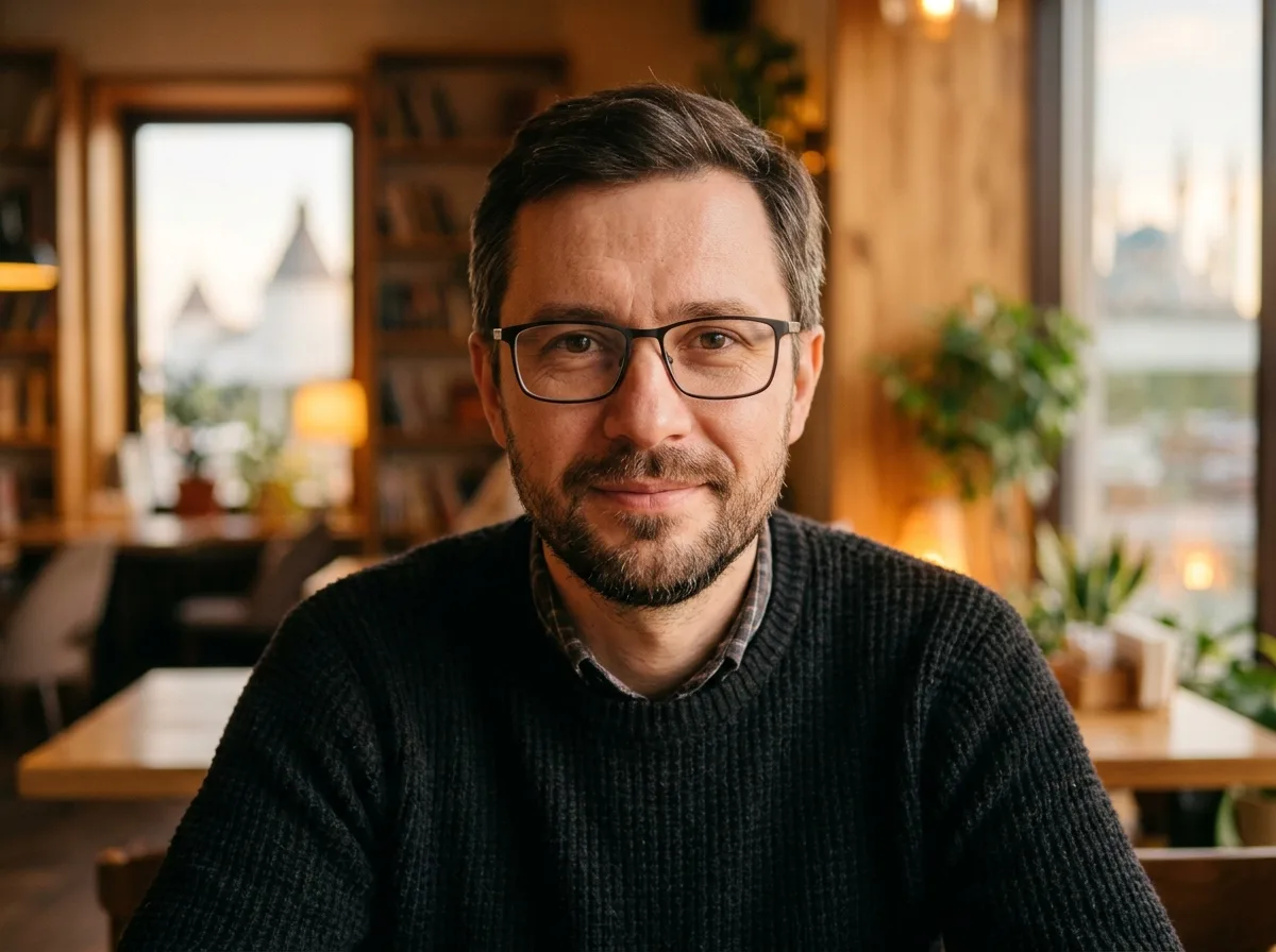 Аватар Владимира Р., мужчина 42 года, Казань, портрет, спокойное выражение, тёплый фон
